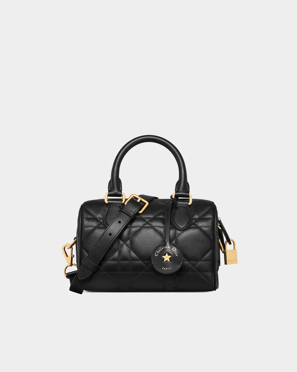 Signature Modern Boston Bag Groove style in blue oblique jacquard front view