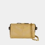 Signature Pleated Shopper Small Panthea style in smooth nappa leather front view