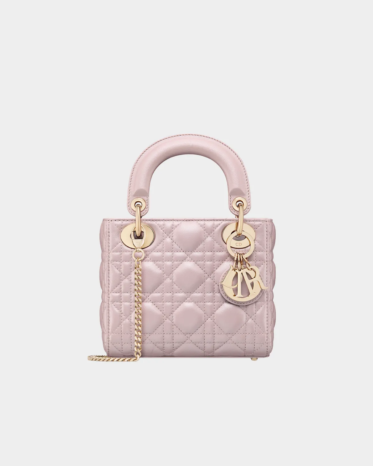 Signature Royal Top Handle Mini bag in lotus pearlescent pink leather front view