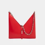 Signature Sculptural Shoulder Bag Small in shiny black box leather front view