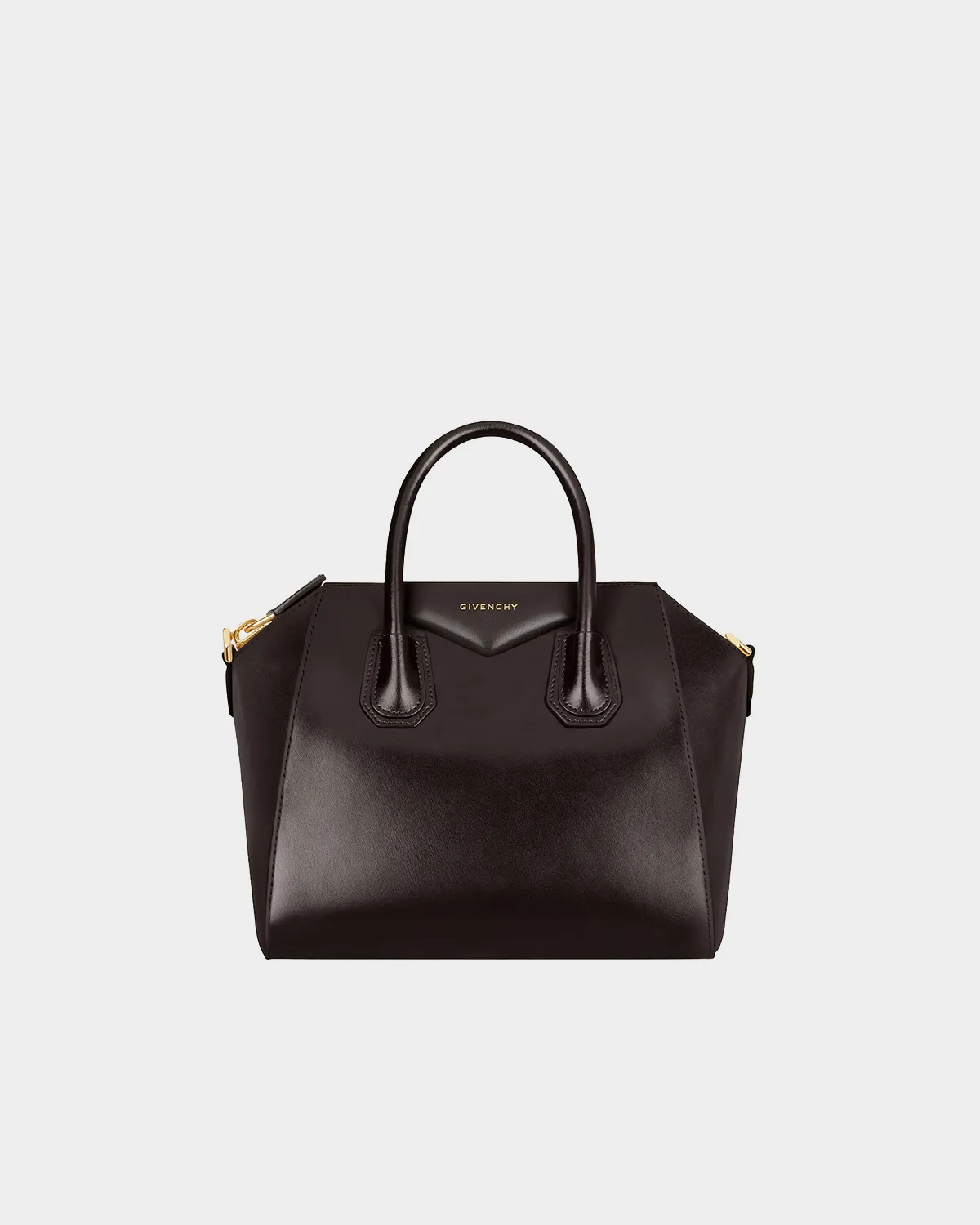 Signature Slouchy Biker Bag Medium in black tumbled leather front view