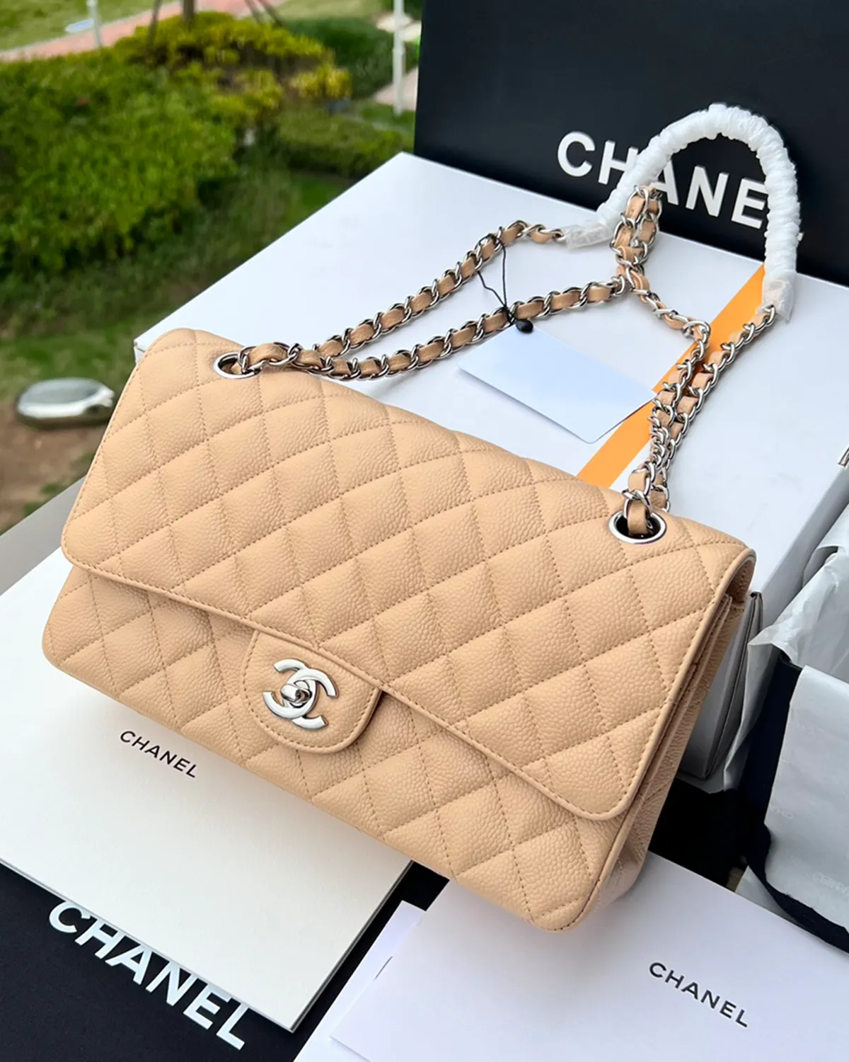 bagladt-signature-timeless-flap-bag-medium-grained-leather-beige-front2