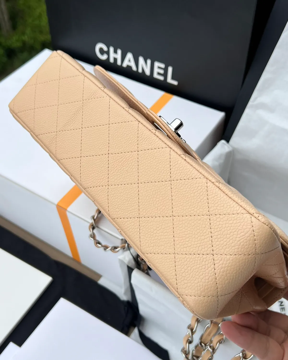 bagladt-signature-timeless-flap-bag-medium-grained-leather-beige-front4