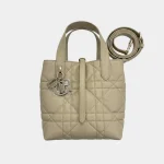 Signature Vertical Quilted Tote Small Toujours style in powder pink leather front view