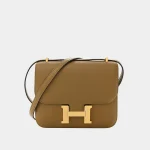 Signature Architectural Flap Bag Mini in Kraft Chevre Mysore goatskin front view